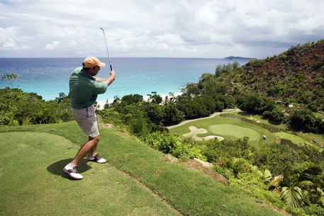 Golfing at the Seychelles Golf Club